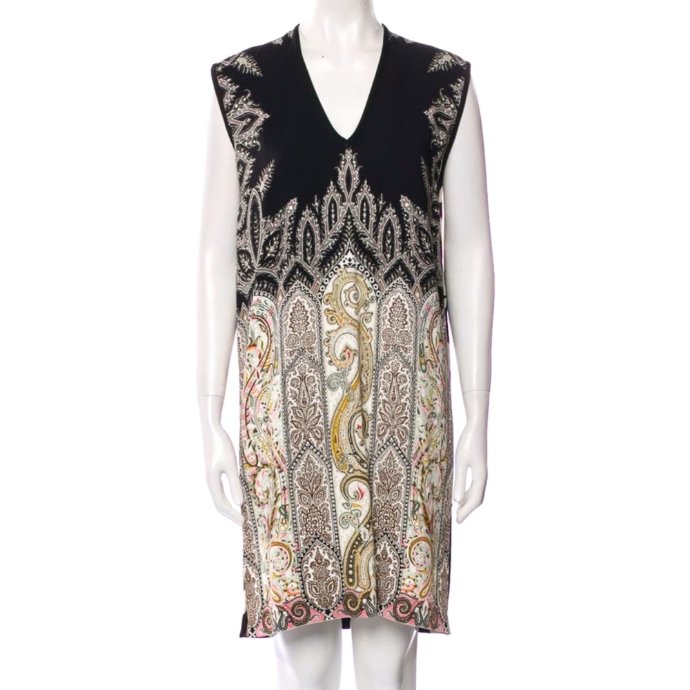 ETRO Paisley Mixed Media Sleeveless Shift Dress Euro 42 Italy US 6